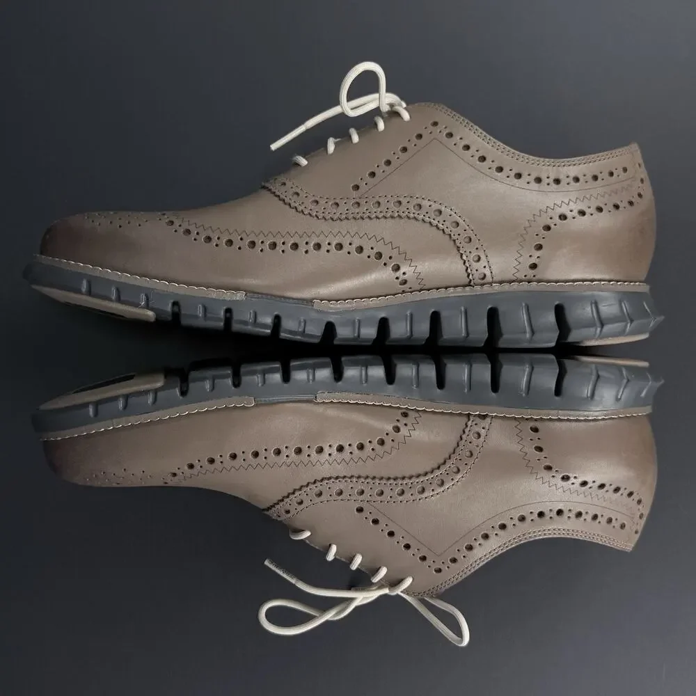 Cole Haan ZERØGRAND Wingtip Oxfords Mens 11.5 Coffee Brown Dress Shoes